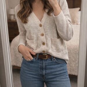 J. Crew Soft Cream Cardigan Sweater